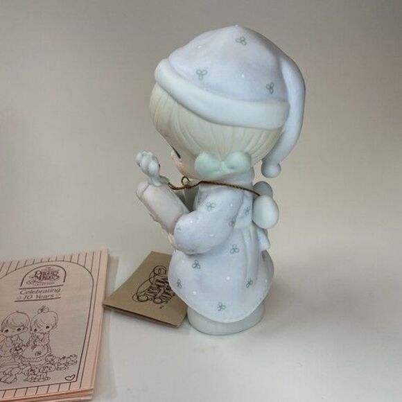 VTG NWB Enesco Precious Moments Figurine Time To Wish You A Merry Christmas - Picture 11 of 14